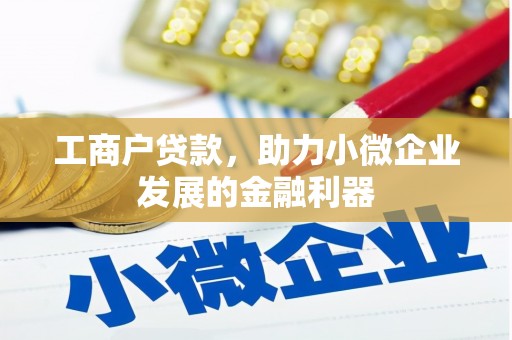 金昌工商户贷款，助力小微企业发展的金融利器