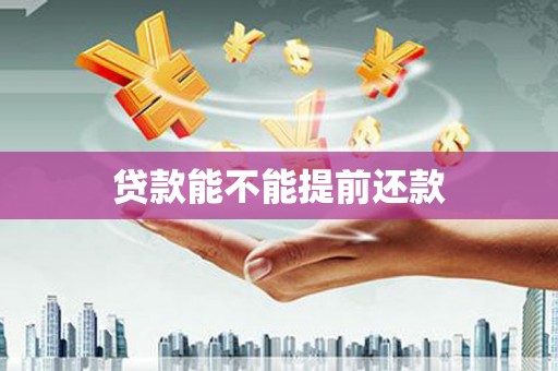 沈河贷款能不能提前还款
