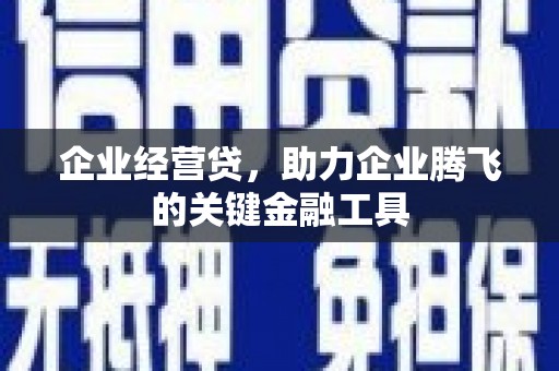 盈江企业经营贷，助力企业腾飞的关键金融工具