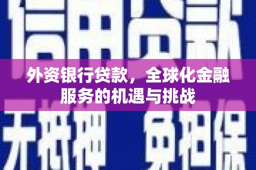 郴州外资银行贷款，全球化金融服务的机遇与挑战