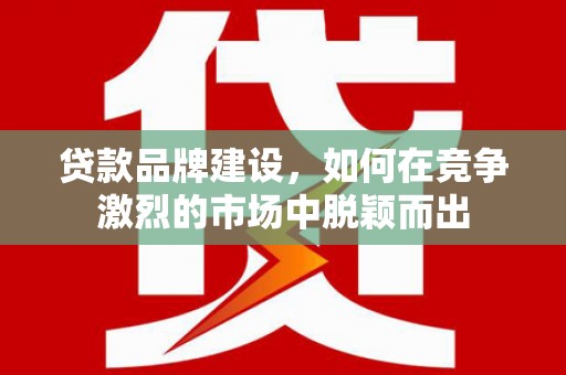 西林贷款品牌建设，如何在竞争激烈的市场中脱颖而出
