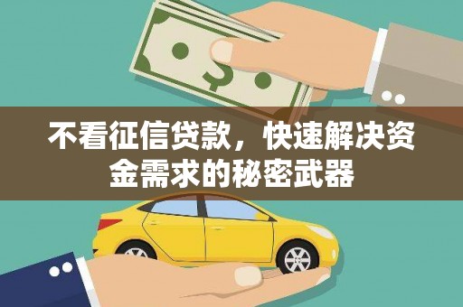 平乡不看征信贷款，快速解决资金需求的秘密武器