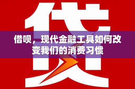 集集借呗，现代金融工具如何改变我们的消费习惯
