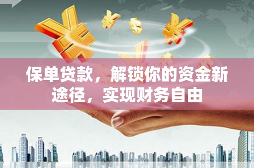 新野保单贷款，解锁你的资金新途径，实现财务自由